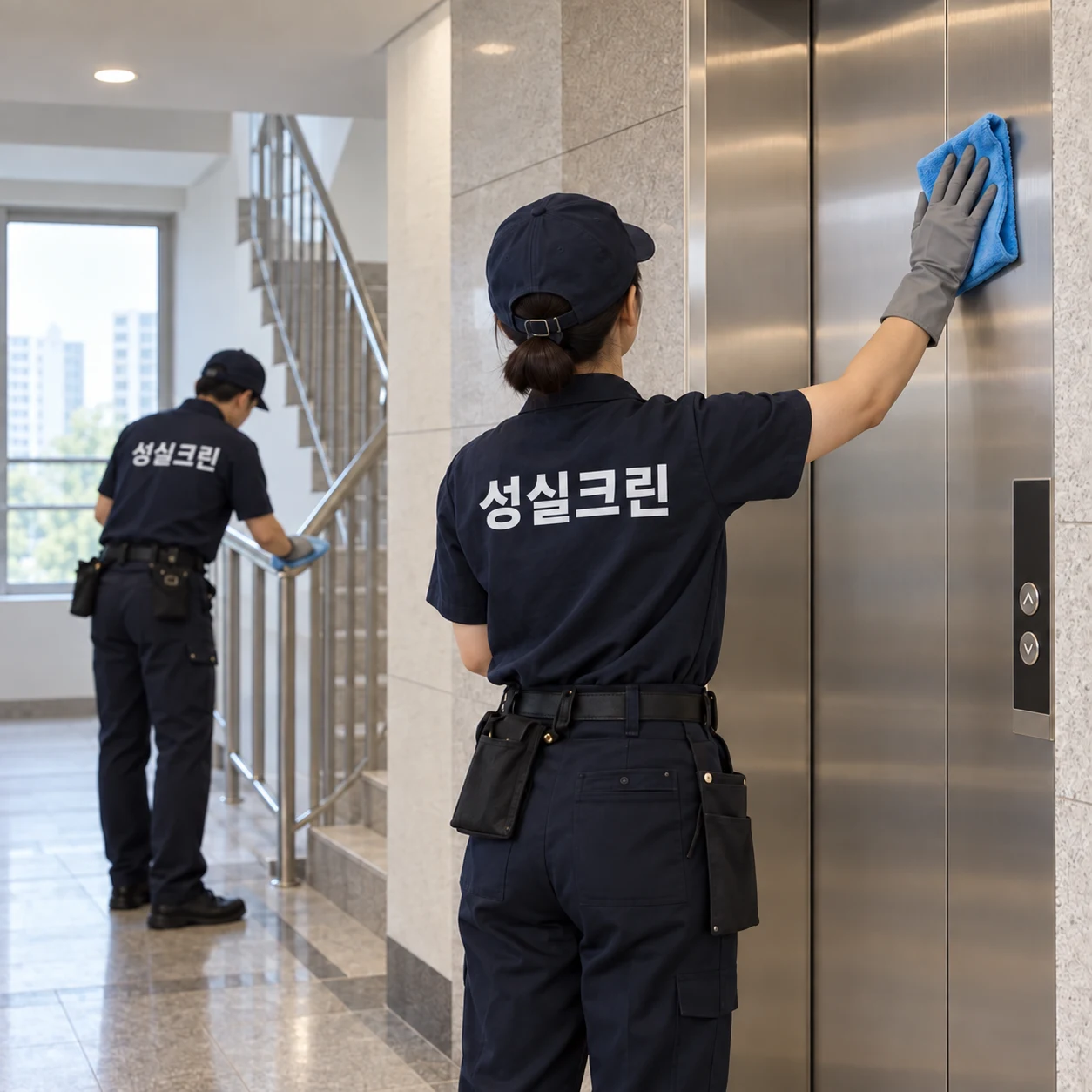 도봉구 아파트청소 계단과 엘리베이터는 재질에 맞춰 깔끔하게