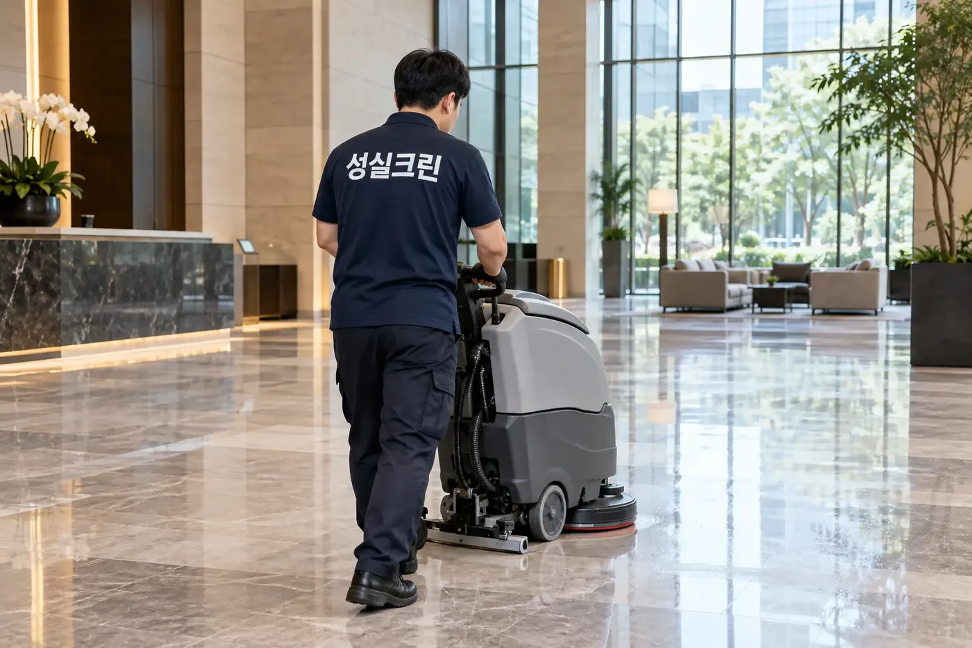 성실크린 마포구 건물청소 현장