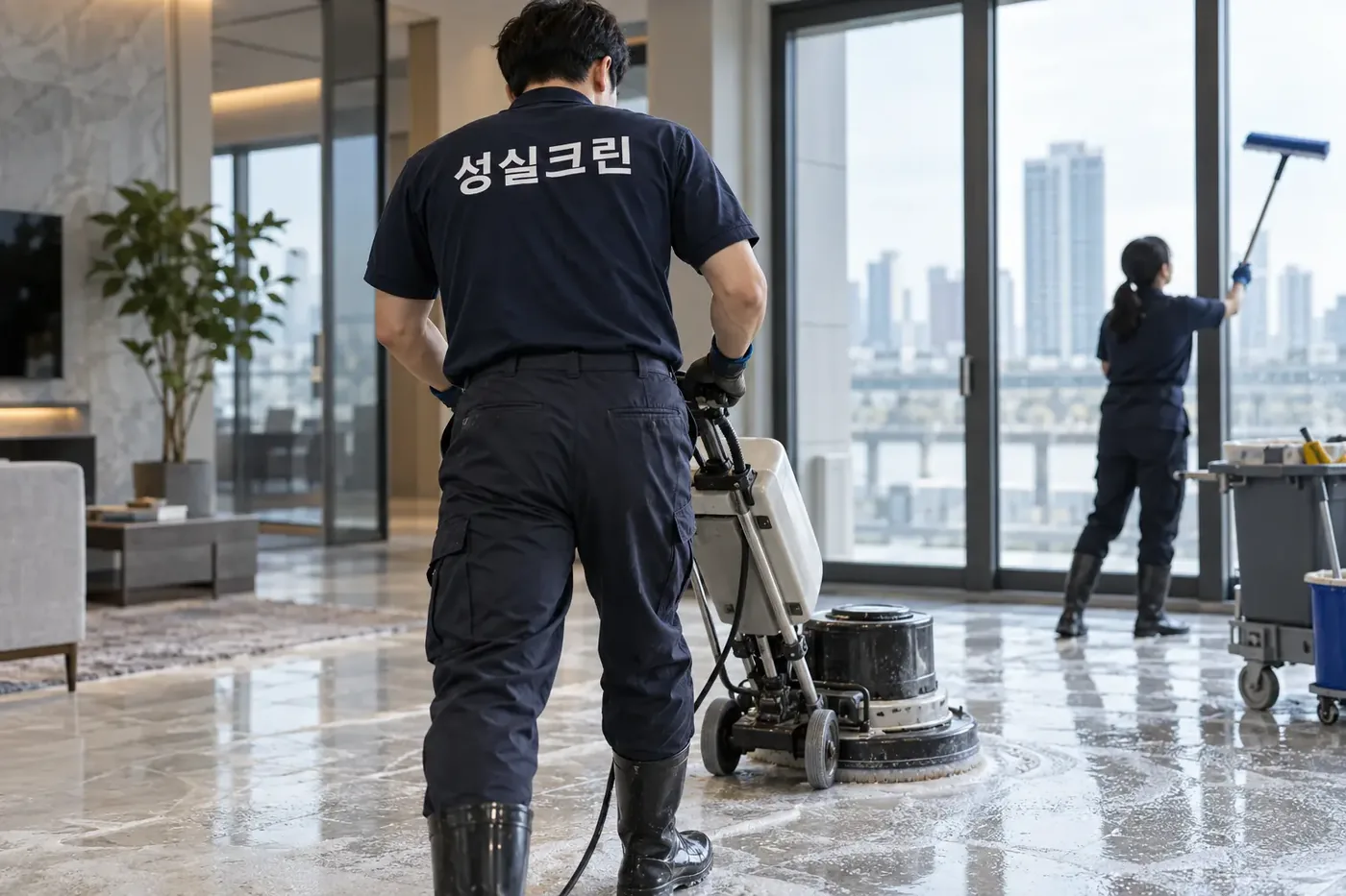성실크린 마포구 일회성대청소 현장