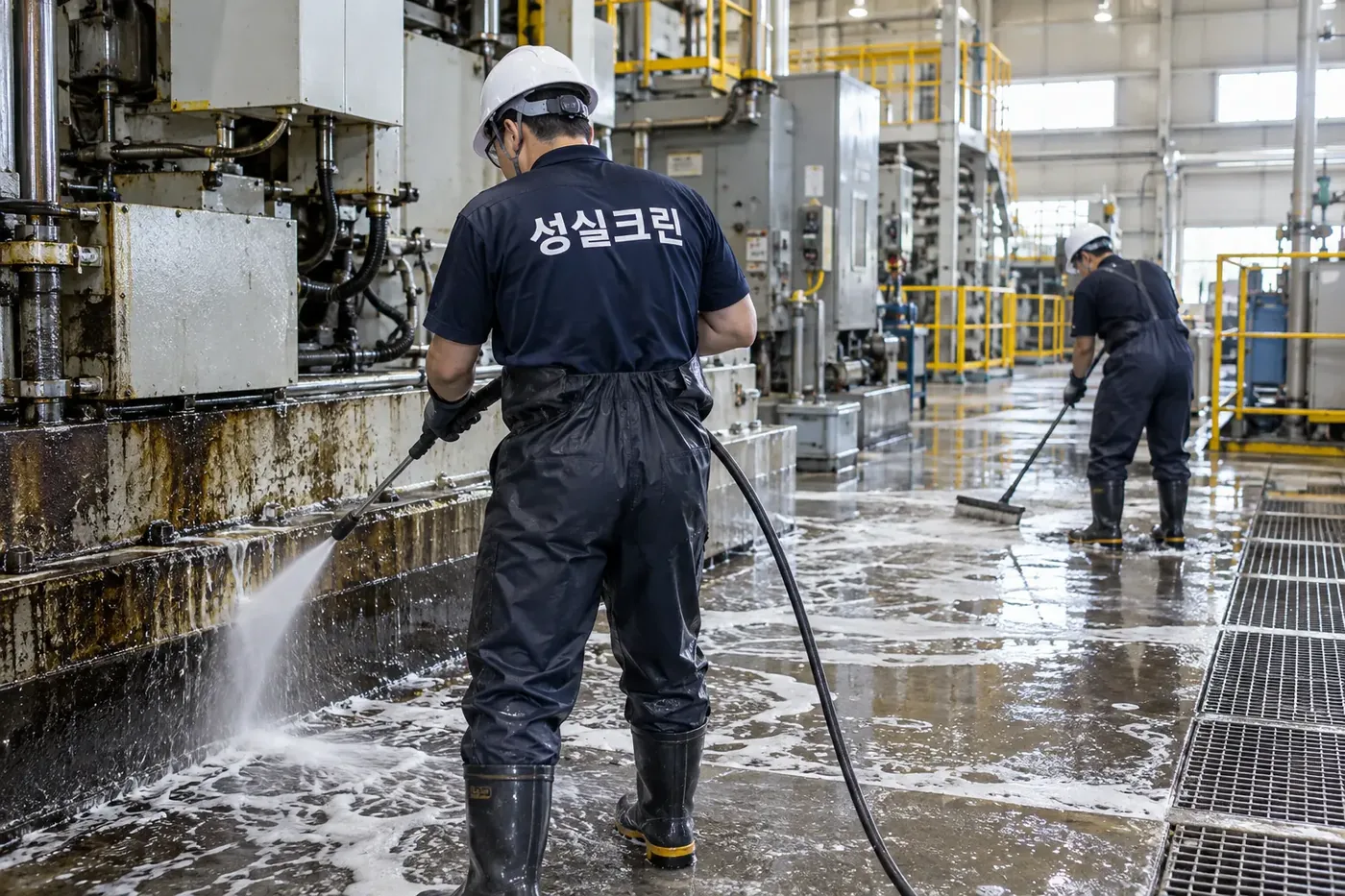 성실크린 마포구 합정동 공장기름때청소 현장