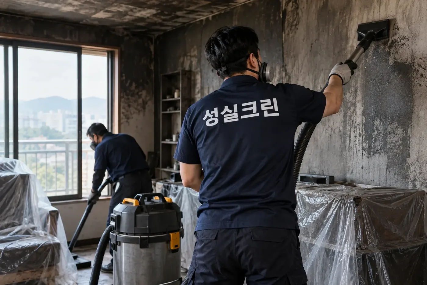 성실크린 마포구 화재청소 현장