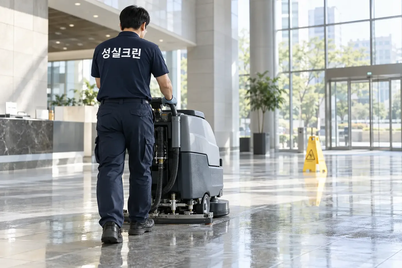 성실크린 마포구 바닥청소 현장