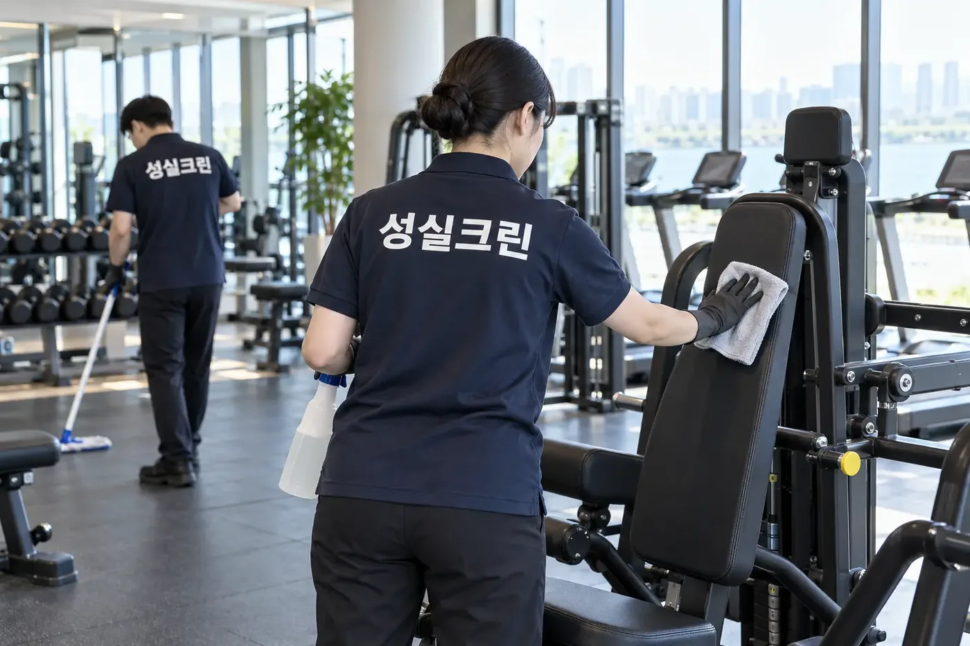성실크린 광진구 헬스장청소 현장