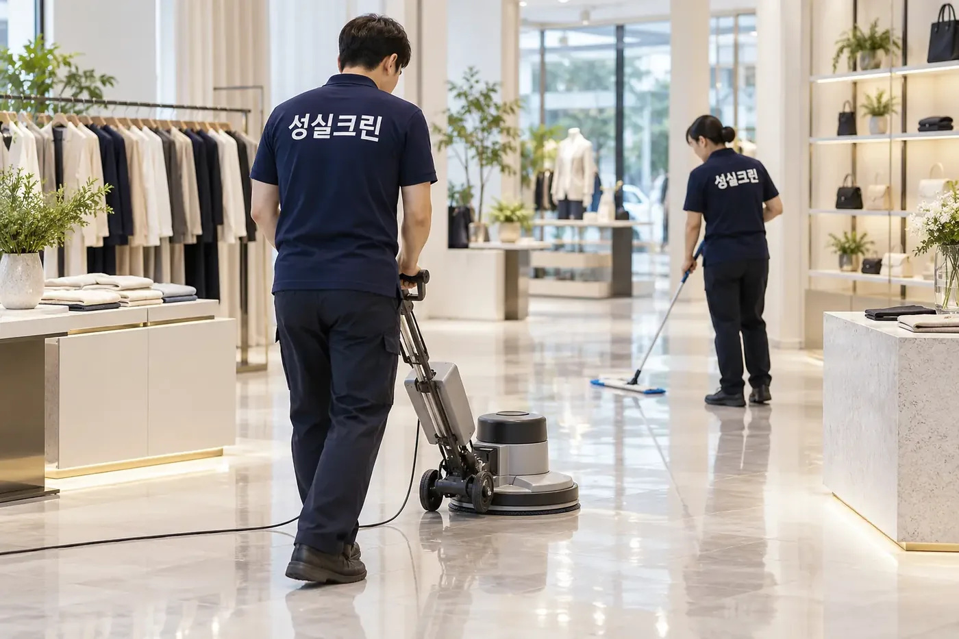 성실크린 마포구 매장청소 현장